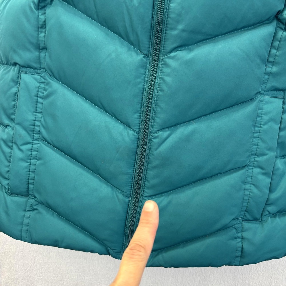 Lands' End Quilted‎ Down Puffer Vest Womens Small Teal Blue Insulated Zip Up - Picture 6 of 16